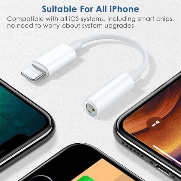 2-pak 3,5 mm hovedtelefonstikadapter til iPhone 7/8/X/11/12 - Kompatibel med iPhone iOS-enheder