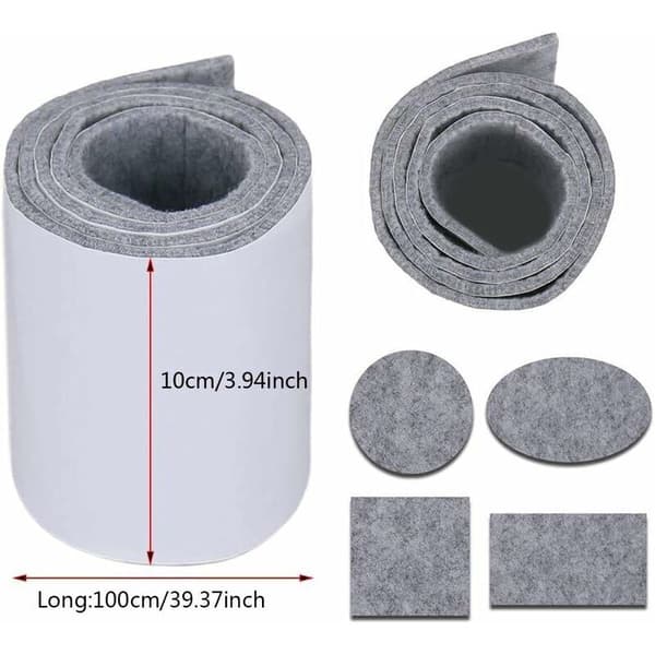 Furniture Felt Pads, 4 Rolls Self Adhesive Felt Tape Self Stick Felt Strip for Table Chairs Sofa Legs Protector 100 x 10 cm——