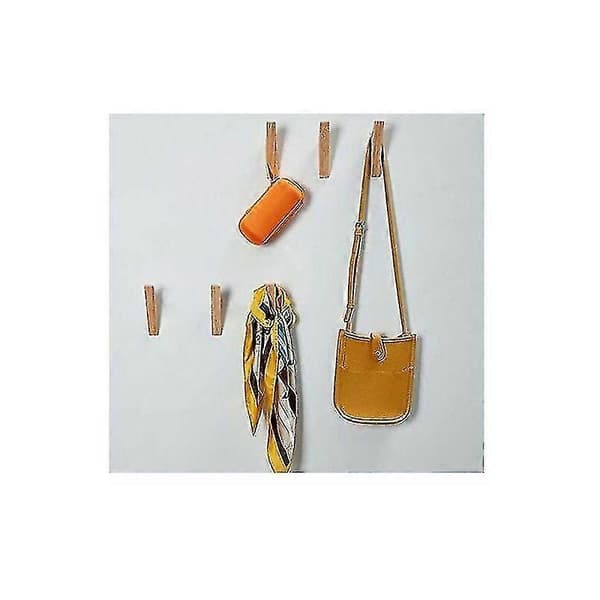 6 vintage puukoukun sarja, puukoukut, kantavuus 5 kg, seinäkoukut, kylpytakkikoukut, hattukoukut, vaatekoukut