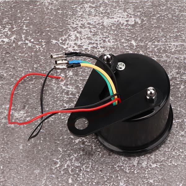 Motorcycle Taillight Tachometer Speedometer Aluminum Gauge Replacement Black Housing Black Dial