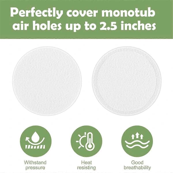 2.5 inch Monotub Adhesive Filter Discs - 2MM Thick Monotub Filter Discs White