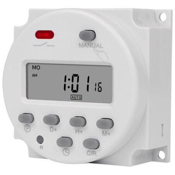 1 st cn101a LCD-timer 12V 110V 220V Tidsrelä Gatubelysning Displaypanel Strömtimer (220V)