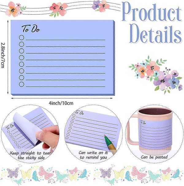 9-pack To-Do List Sticky Notes, 450 Sheets Self-Stick To-Do Notes with Line, 3 x 4 Inch Self-Adhesive Memo Notes