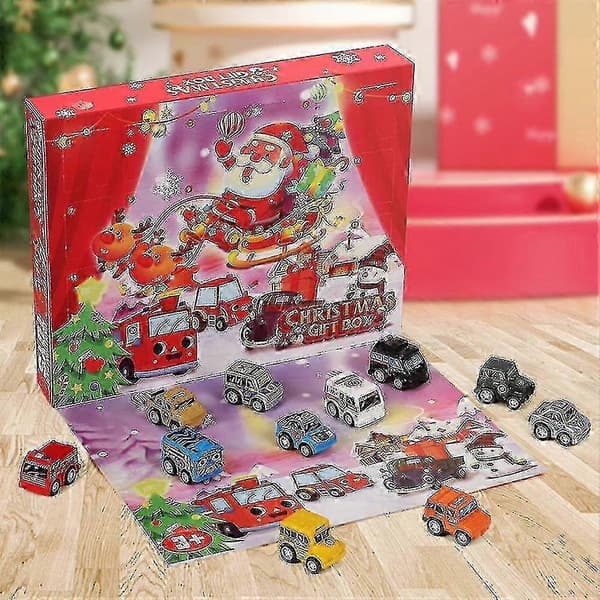 2025 Jule-nedtællingskalender blind boks overraskelse blind boks inerti pullback bil legetøj julegave