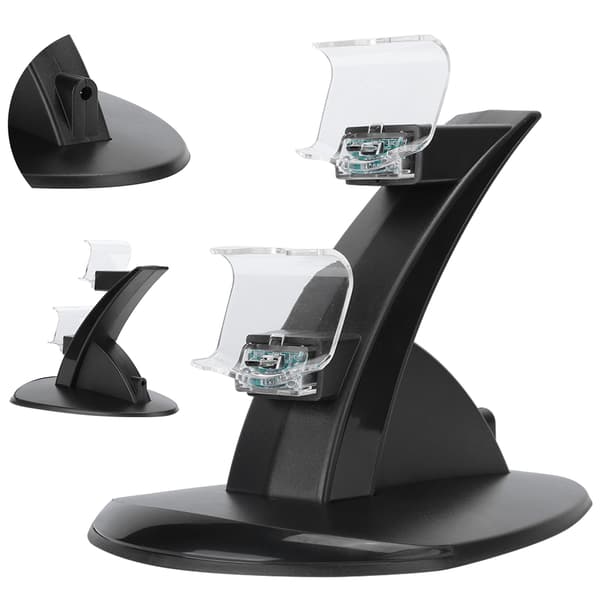 2-i-1 Doble Fly-Gamepads Skrivebordslader Ladestativ Tilbehør til PS4