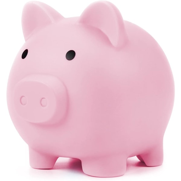 1 cute pink piggy bank and cute coin box, saving coins and cash