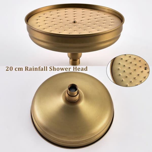 Antik Messing Rundt Brusehoved 20cm 1/2 \"