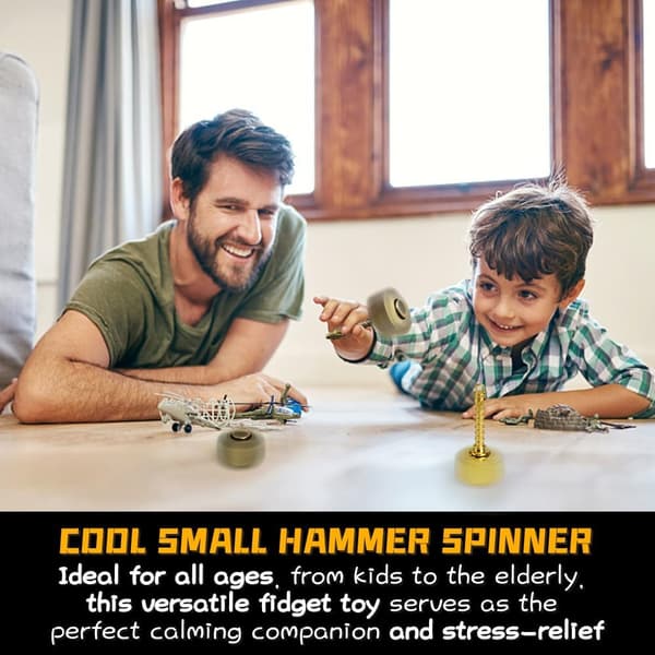 Fidget Spinner i mässing, metallleksaker, present till barn och vuxna, Tors hammare Finger Hand Spinner (2-pack)