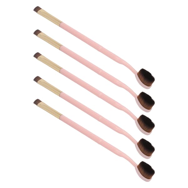 5 Pcs Toothbrush Foundation Brush Pink Handle Soft Double-Sided Makeup Eyeshadow Brush Cosmetic Tool