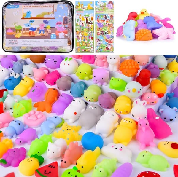 Squishy Mini Kawaii Festtaskefyld til børn Bløde Fidget Stress Squeeze-præmier Børn Påske Julegaver (Farve tilfældig) -FA-