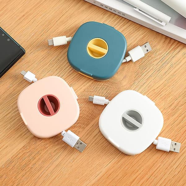 3-pak Sladdvinda Organizer Rund USB-kabeloprulere 2 i 1 Kabelvinda Datakabel Organizer, til USB-kabel, Hovedtelefoner