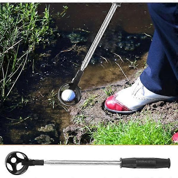 Teleskopisk Golfboldopsamler 2,1 m Rustfrit Stål Golfboldopsamler med Autolåsende Scoop og Puttergreb Golfbold