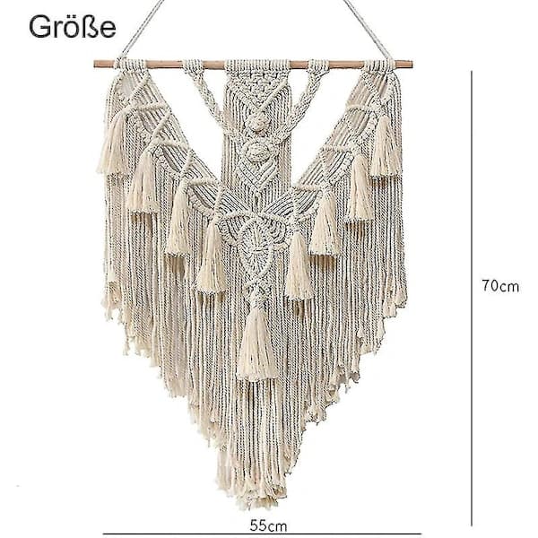 Makramé Vægtæppe, Chic Boheme Tapet Til Soveværelse 55 X 70 Cm xc