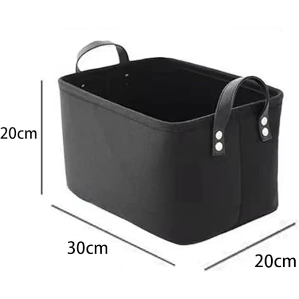 Black Basket, Black Storage Box, Felt Storage Bins, Storage Baskets, Felt Storage Basket, Foldable Open Storage Bins