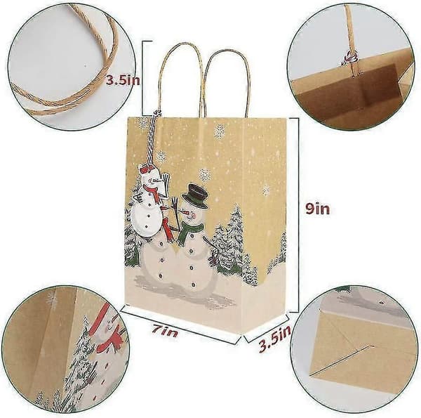 Julklappspåsar 24 stycken, julväskor med 24 julklappsetiketter och röd present