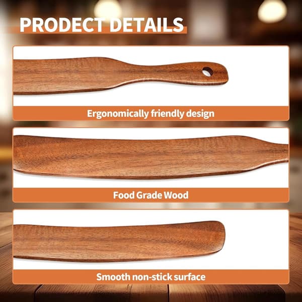 Elegant treskje - Surdeigsspatel for baking og matlaging - Glatt trefinish
