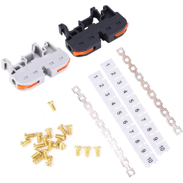 20 Pieces Compact Terminal Blocks 1128AWG PCT-211 Universal Conductor for DIN Rail, DUBUNS