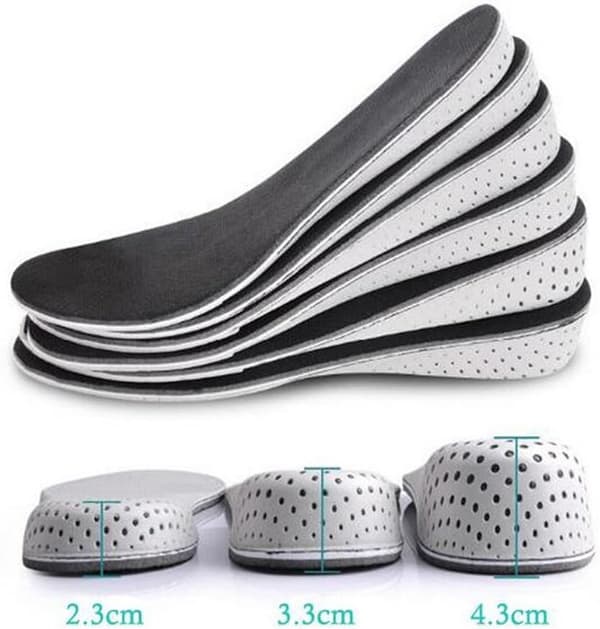 1 par höjdökande skoinlägg, andningsbart memory foam, osynlig hällyft, 2.3cm 2.3cm