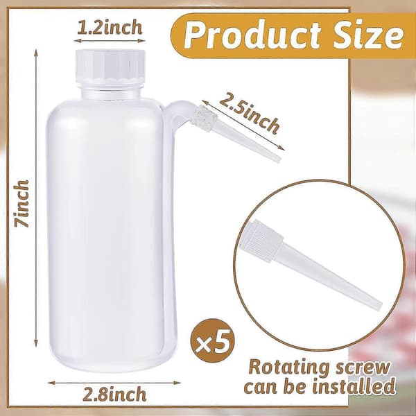 5 Pieces Communion Cup Filler Plastic Squeeze Bottles, Drip-Free, Squeezable, with Side Straw, Kr