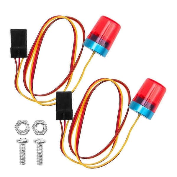 2-pak Multifunktionelle LED Blinkende Roterende Advarselslys til 1/14 Skala RC Traktorlastbil