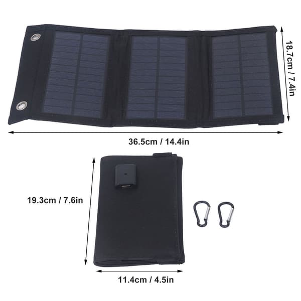 Sammenfoldeligt solcelleopladningspanel med USB-interface, 5V udgang KLB
