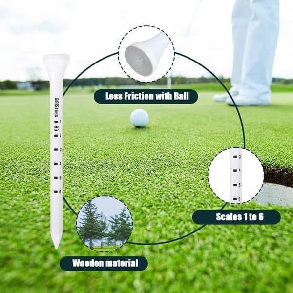 50 st premium golfträpegger med höjdmarkeringar - halkfri design för perfekt bollposition Hållbara golftillbehör