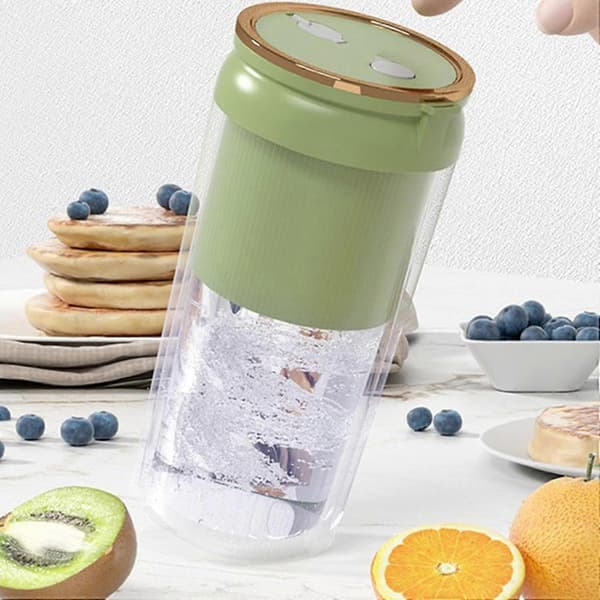 Mixer Cup Mini Juicer 300ml USB Charging Portable Multifunctional Fruit Juicer For Home Dorm Light Green (FMY)