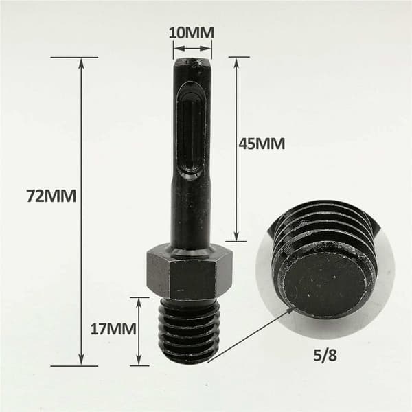 2 stk 5/8-11 Hann til SDS Plus Hunn Adapter for Slipeskivebor