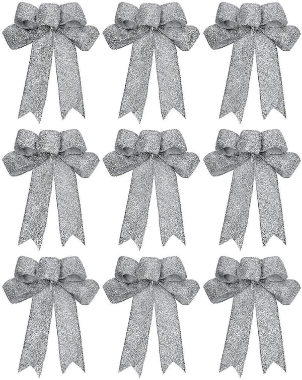 9-pack julband med glitter, julrosetter, julkransrosetter för juldekoration