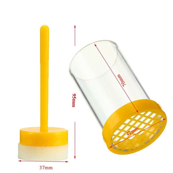 Queen Bee Marking Catcher Beekeeping Bottle Queen Bee Marker Marking Cage Bottle Soft Plunger Beekeeping Equipment Beekeeper Tool