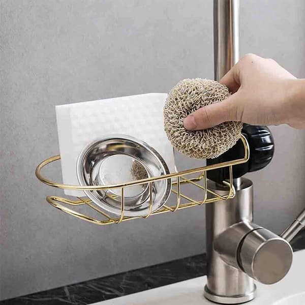 Sponge Holder Storage Shelf Hanging Sink Caddy Organizer for Bathroom or Kitchen Scrubbers