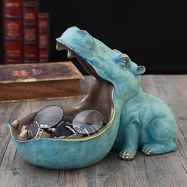 Hippo Storage Box Statues Crafts Hippopotamus Ornaments Figurines
