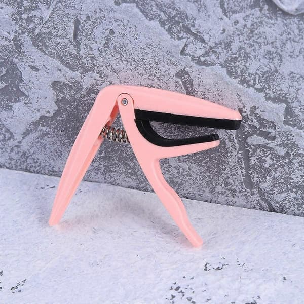 Professionel Ukulele Capo Enhånds Hurtigskift Ukelele Capo Zinklegering Guitar Dele Tilbehør (Pink)