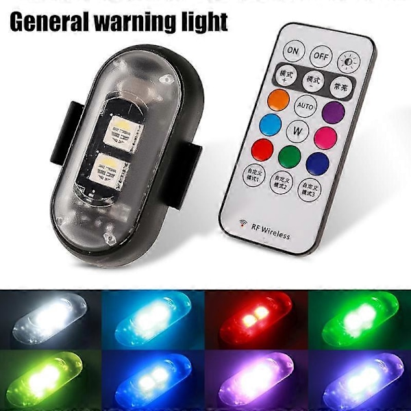 7 Värin Moottoripyörän LED RGB Varoitusvalo Universaali Merkkivalo Turvavalo Mini Signaalivalo Drone Ohjaimella Stroboskooppivalo
