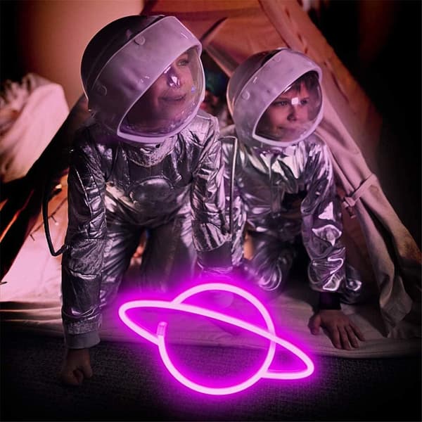 Planet Neonlys, LED Planet Natlampe til Børnegaver