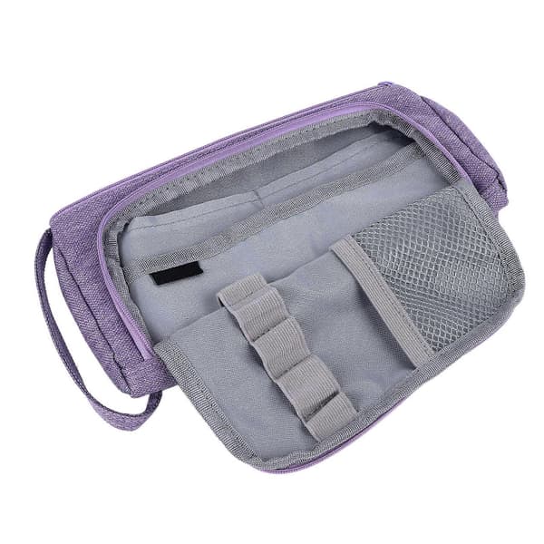 Canvas Pencil Case Large Capacity Multifunctional Waterproof Cute Pen Bag Box Purple