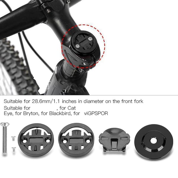 Cykelcomputerholder, frempind, topdæksel, stopur, GPS-hastighedsmåler (sort)