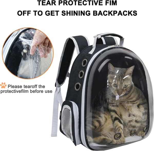 Cat Bag, Pet Backpack, Portable Transparent Space Capsule, Pet Carrier, Cat Supplies, Breathable Backpack