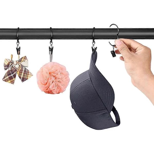 42-pak Åbningsbare gardinringe med clips, 2,54 cm indvendig diameter, kraftige rustfri dekorative