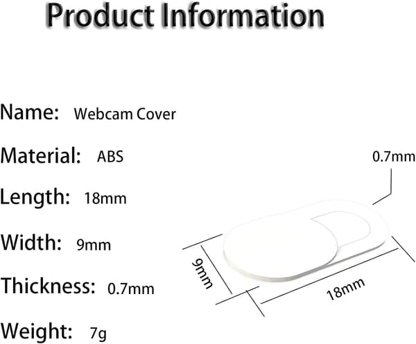 Webcam-deksel (hvit) [8 stk], ultratynt laptop-glidende webkamera DXGHC