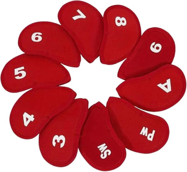10 Stykker Golf Jern Hodebeskyttelse Golfkølle Hodebeskyttelse Tilbehør Støvtette Portable Golfgaver Neopren Universal Beskyttelse Ref: 9218