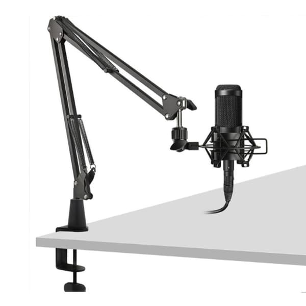 Microphone Clamp C-Clamp for Desk - Stable Mount for Streaming and Podcast, Raised Base, Compact 14cmx8cmx5cm
