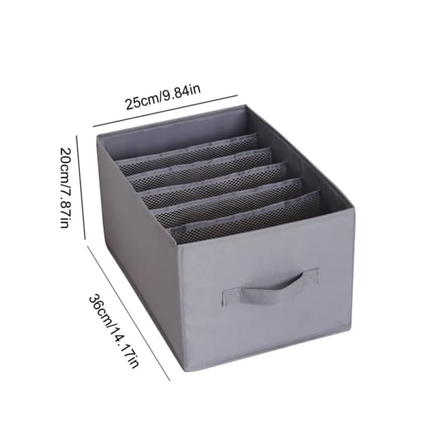 7-Compartment Wardrobe Organizer, Storage Box, Drawer Organizer, Foldable Storage Bins, for Pants, Clothes, 36x 25x 20cm