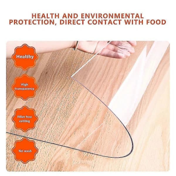 Waterproof PVC Transparent Tablecloth Transparent Desk Pad Protective Mat