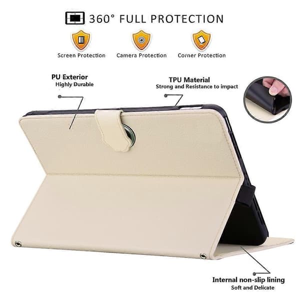Wallet Case for OnePlus Pad Go / Oppo Pad Air / Neo 3D Effect Cat Pattern Leather Stand Tablet Case with Pen Holder Apricot