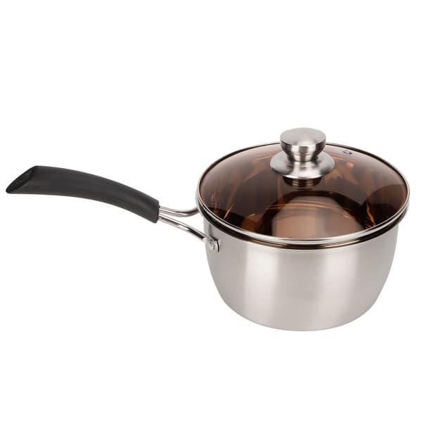 Small Soup Pot Thickened Composite Steel Non-Magnetic Single Handle Cooking Kitchenware 18cm