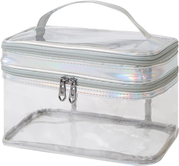 *1 stk. transparent sminkeveske for kvinner, toalettmappe for reiser, vanntett*