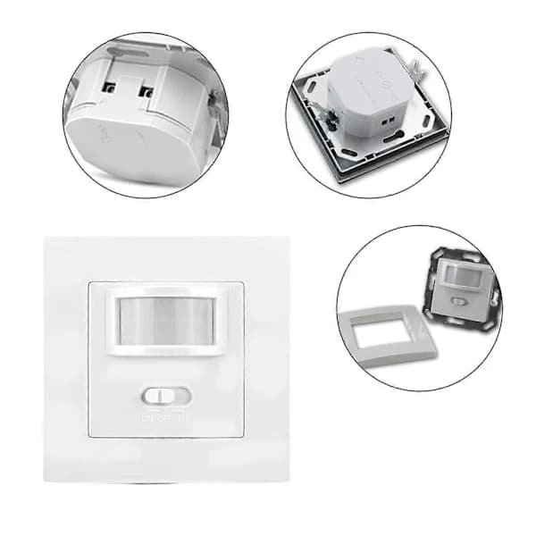 raröd PIR-bevegelsessensor for innfelt montering 140 Hvit 110-240V LED