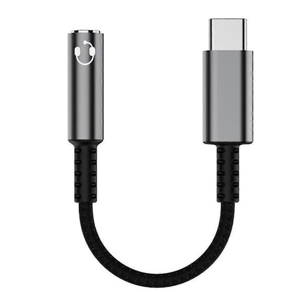USB Type C til 3,5 mm Hovedtelefonstik Digital Lydadapter Konverter USB C til 3,5 mm Hovedtelefon Aux Kabel Grå