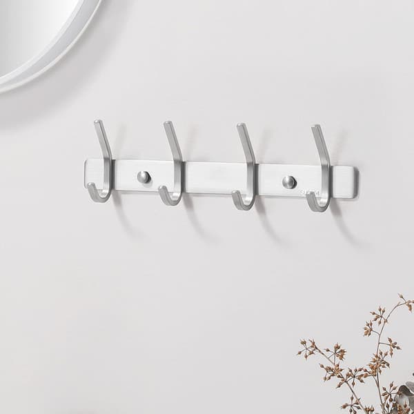 Wall Mounted Coat Rack 4 Hooks Bathroom Towel Hanger SUS3